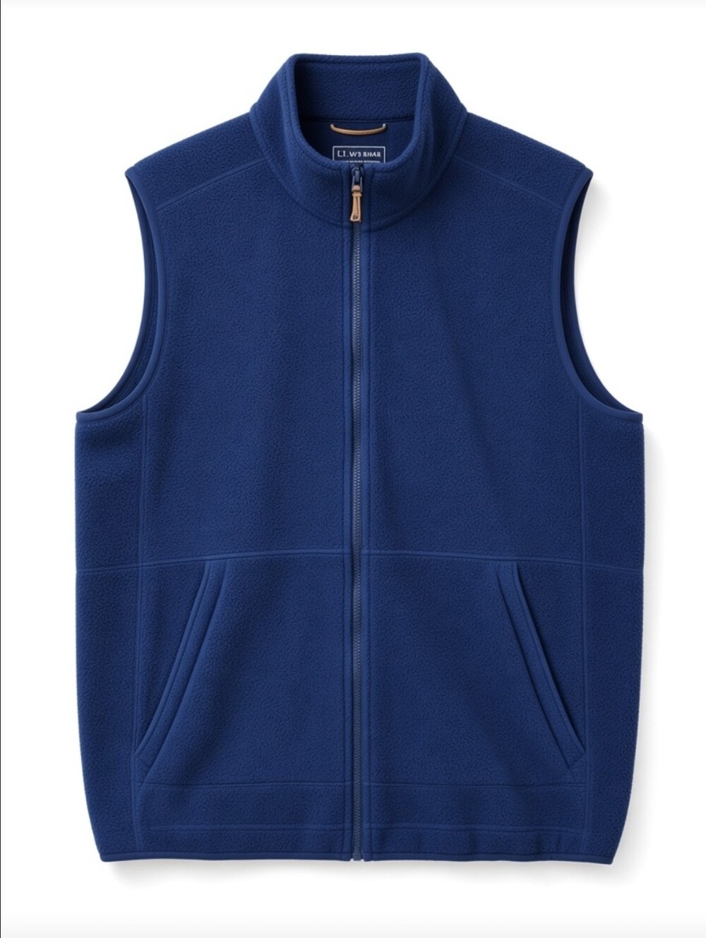 L.L. Bean Mens XL Reg Blue Sherpa Fleece Full Zip Vest Outerwear